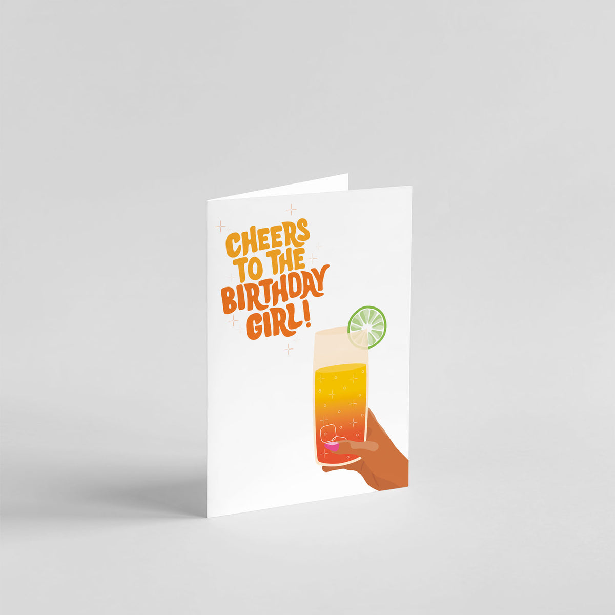 Cheers To The Birthday Girl Greeting Card - Blank Birthday Card Online –  Tihara Smith