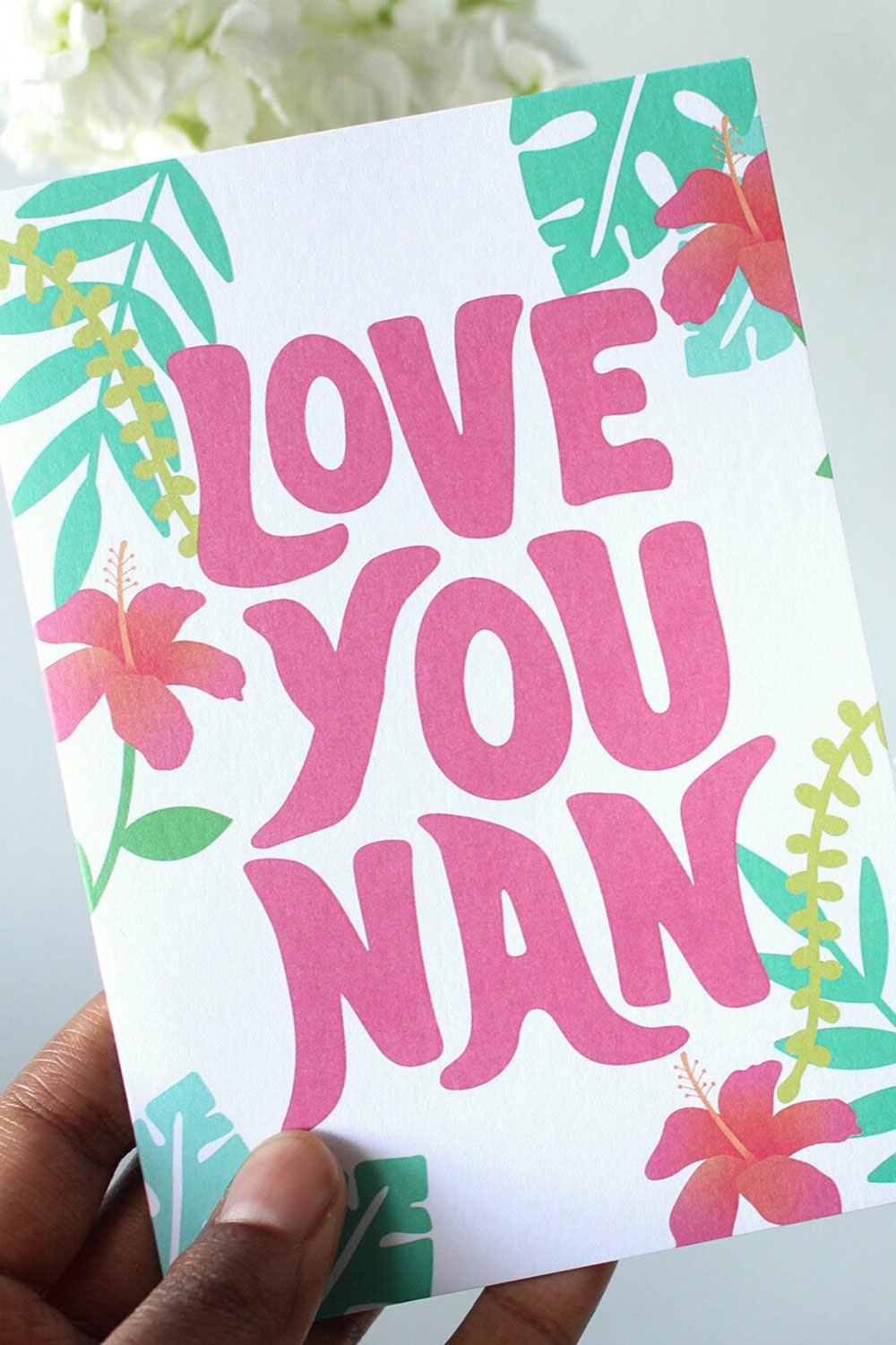 Love You Nan Card Tropical Caribbean Inspired Greeting Card Tihara Smith